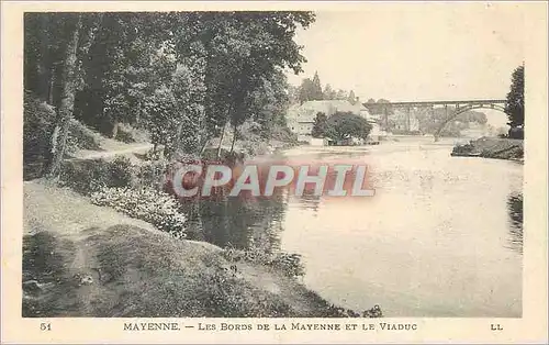 Cartes postales Mayenne les Bords de la Mayenne et le Viaduc