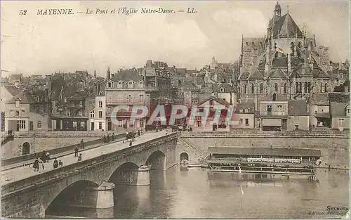 Cartes postales Mayenne le Pont et l'Eglise Notre Dame