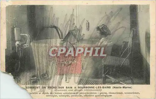 Cartes postales Comment on Prend son Bain a Bourbonne les Bains (Haute Marne) Baignoire avec Appareil Gynecologi