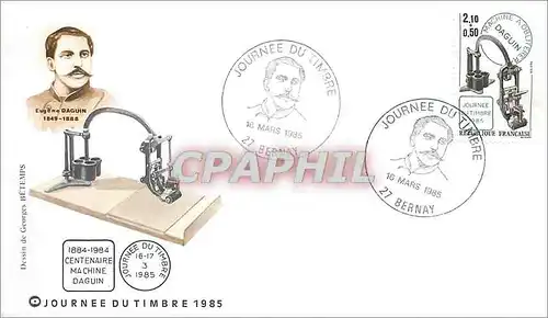 FDC 1er Jour Journee du Timbre 1985 Centenaire Machine Daguin