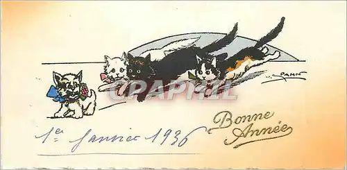 Cartes postales Bonne Annee Chats Chatons