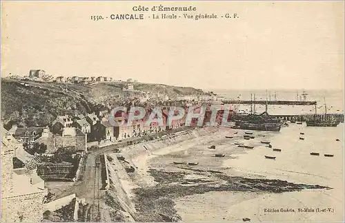 Cartes postales Cancale Cote d'Emeraude La Houle Vue Generale Bateaux