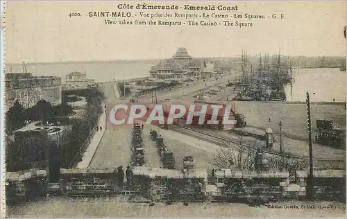 Cartes postales Saint Malo Cote d'Emeraude Vue prise des Remparts Le Casino Les Squares Bateaux