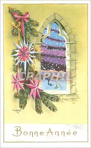 Cartes postales moderne Bonne Annee Pin Neige