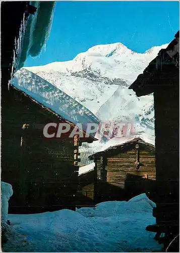 Cartes postales moderne Stadelgruppe in Saas Fee Langfluh und Alphubel 4206 m