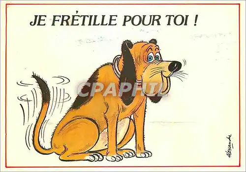 Cartes postales moderne Je Fretille pour toi Chien