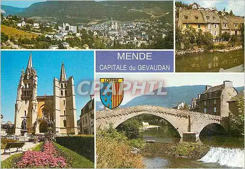 Cartes postales moderne Mende Lozere alr 730m Capitale de l'Ancien Gevaudan Vue Generale Vieilles Maisons sur les Bords