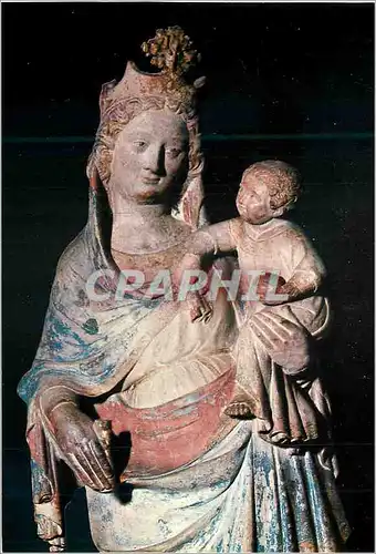 Cartes postales moderne Clermont Ferrand Notre Dame de Grace Statue en Pierre Polychrome (vers 1340)