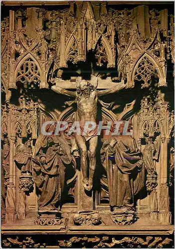 Cartes postales moderne Cathedrale de Strasbourg la Chaire Detail Christ en Croix entre la Vierge et Saint Jean