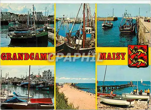 Cartes postales moderne Grandcamp Maisy (Calvados) Differents Aspects du Port et la Plage Bateaux de peche