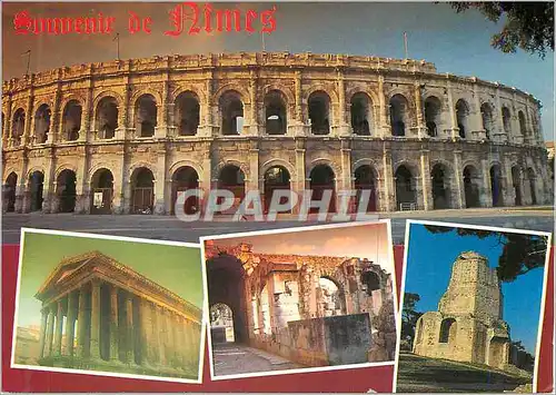 Cartes postales moderne Souvenir de Nimes Les Arenes La Maison Carree Porte Auguste Tour Magne