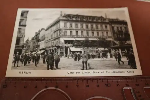 tolle alte Karte - Berlin  Unter den Linden - Fein Conditorei König  1927