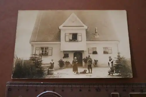 tolles altes Foto - Haus - davor Familie - Mann Jäger ? Weichering 1919