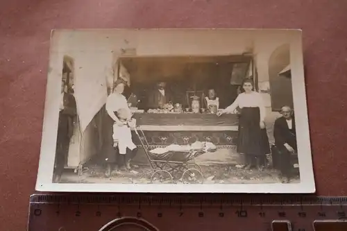 tolles altes Foto - Personen Verkaufsstand - 1910-20 ???