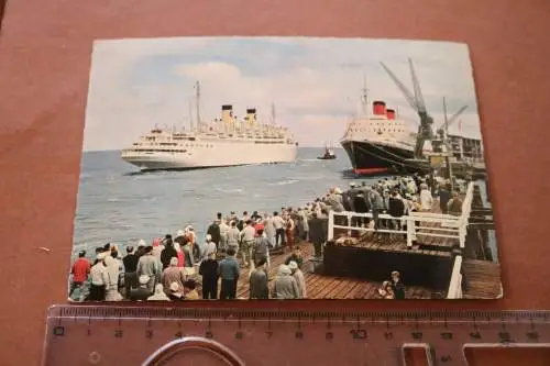 tolle alte  Karte - Nordseebad Cuxhaven  Steubenhöft - Passagierschiffe 1962