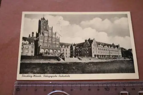 tolle alte  Karte - Flensburg  Mürwik - Pädogogische Hochschule 1952