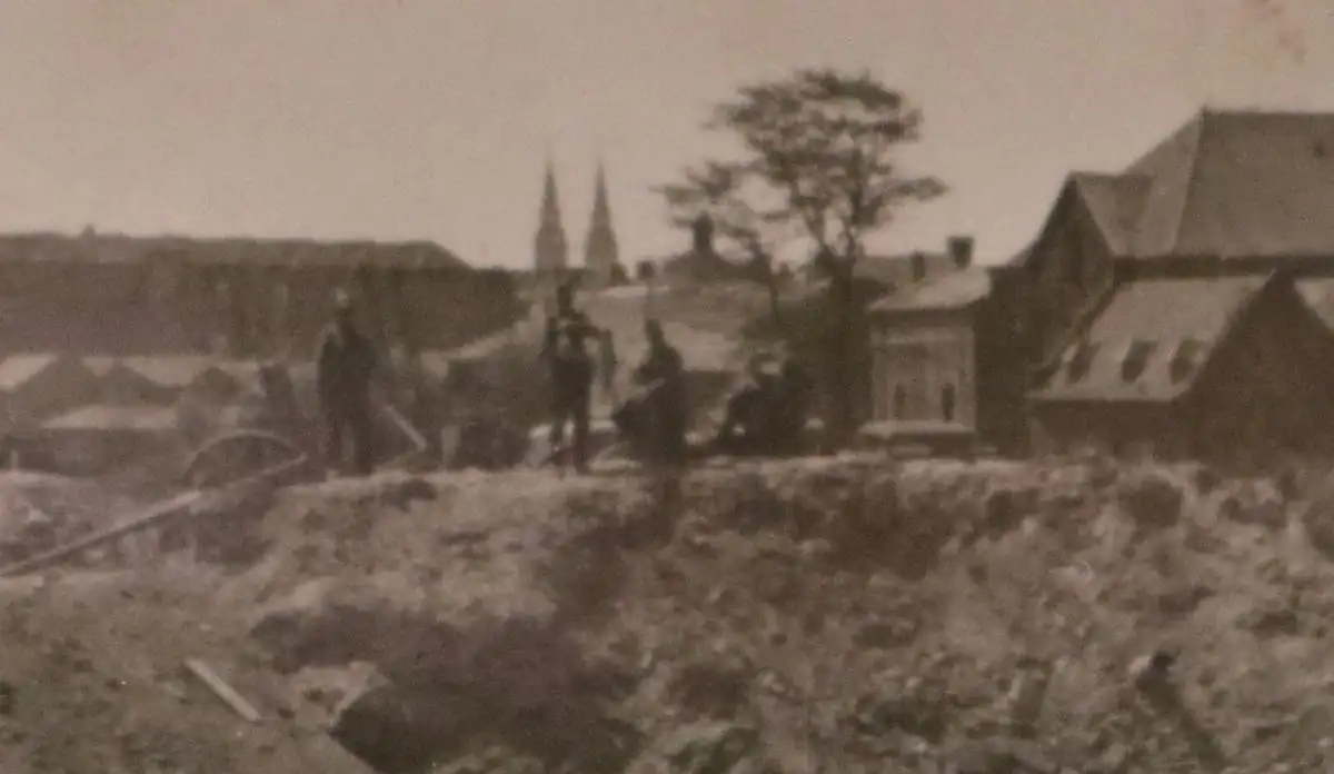 altes Foto zerstörte Brücke - Gebäude Au Pont de L'Attargette  Frankreich