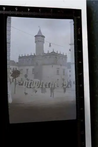 tolles altes Negativ - Marktstände Rathaus  Stadt Tarnau Schlesien 20-30er Jahre