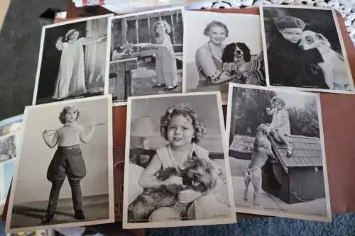 sieben alte Fotokarten Kinderstars - Shirley Temple, Peter Bosse usw. Ross Verla