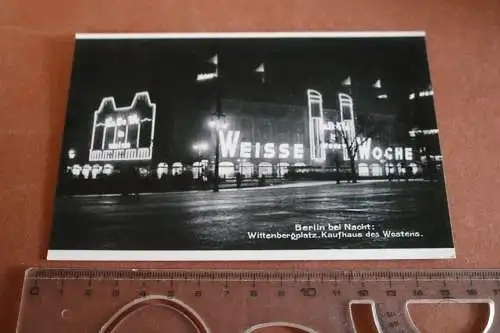 tolle Fotokarte - Berlin bei Nacht - Wittenbergplatz KdW - Repro von 1938