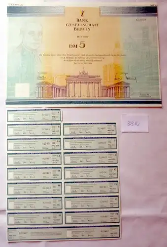 Banque Société Berlin 5 DM Berlin, juillet 1996 plus renouvellement