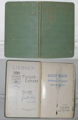 Koch-Buch zum Selbsteintragen von Kochrezepten gewidmet von der Liebig-Gesellschaft