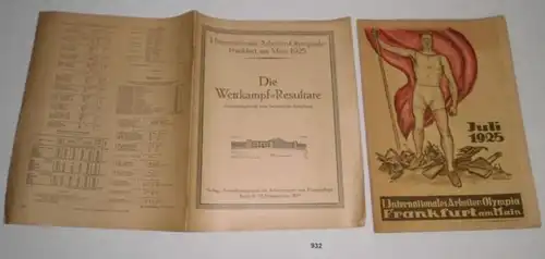 1. Olympia internationale des travailleurs de Francfort sur le Main Juillet 1925: millésime 1 n° 11 de juillet 19 25 + Les résultats de la compétition