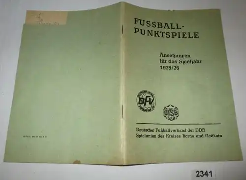 Jeux de football - Jeu de points - Constituants pour l'année de jeu 1975/76