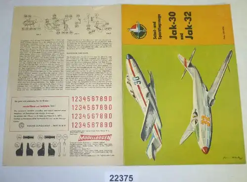 Grue modèle-bogen: avions scolaires et sportifs Jak-30 et Jaw-32