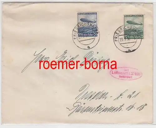 79630 Lettre Zeppelin avec dirigeable LZ 129 transporté 1936