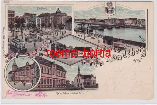 83361 Ak Lithographie Gruss aus Landsberg a.W. Gorzów Wielkopolski 1903