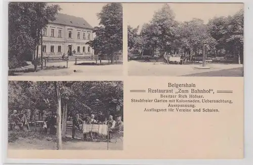 86899 Multi-image Ak Belgershain Restaurant 'Vers la gare' 1913