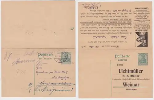 89857 DR Carte postale P98 Imprimer les déchets d'éclairage H.R. Müller Weimar 1916