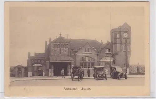 90029 Amersfoort Station Bahnhof mit Autos davor um 1930