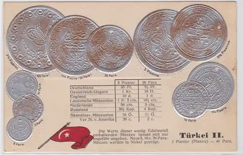 91663 Präge Ak mit Münzabbildungen Türkei II um 1910