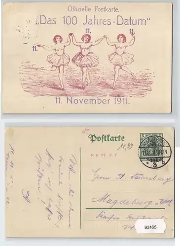 93165 Erotik AK 'Das 100 Jahres-Datum' 11. November 1911