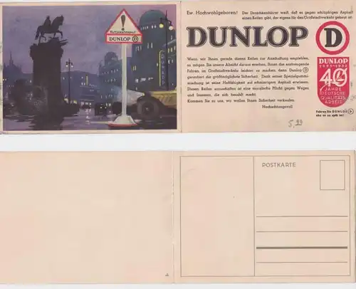 11898 Doppel Klapp Ak Dunlop Rutschasphalt um 1930