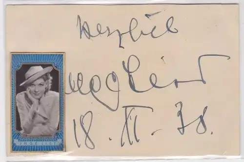 82918 Autograph Karte Deutsche Schauspielerin Inge List 1938