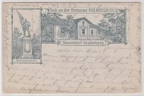 96007 Mehrbild Ak Gruß aus dem Restaurant Rolandsburg Düsseldorf Grafenberg 1898