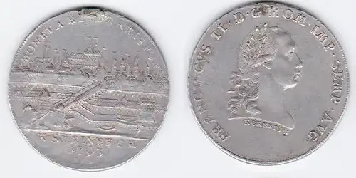 1 Konventionstaler Silber Münze Regensburg Stadtansicht 1793 (118025)