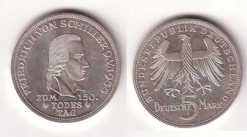 Médaille commémorative de la RFA 5 Mark Friedrich Von Schiller 1955 (112120)