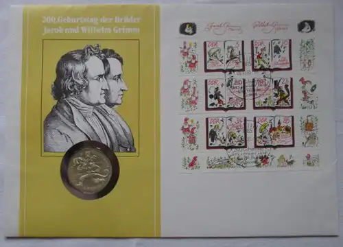 DDR lettre de nounou rare avec 20 marks 'frères Grimm' 1986 Stgl. (134664)