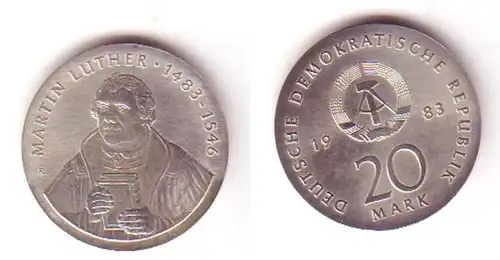 DDR Gedenk Münze 20 Mark Martin Luther 1983