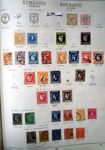 collection rare de timbres Roumanie presque complète en 1862 à 1938