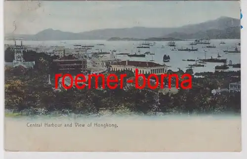 85901 Ak Central Harbour ans View of Hongkong um 1910