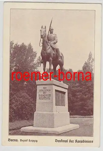 83393 Ak Borna Bezirk Leipzig Denkmal der Karabiniers 1927