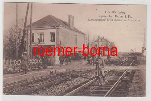 82359 Feldpost Ak Tagnon bei Rethel Bahnbewachung 1916