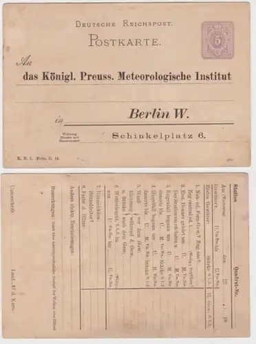 97124 Carte postale P18 Imprimer Kgl. Pr. Institut Météorologique Berlin