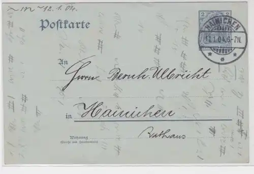 98886 DR Ganzsachen Postkarte P63 Einladung 12. Hauptversammlung Hainichen 1904