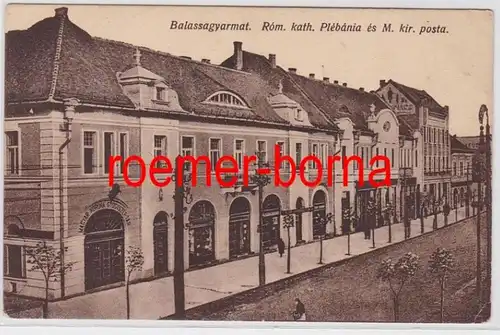 83339 Ak Balassagyarmat Ungarn Röm.kath.Plébánia és M.kir.posta um 1910